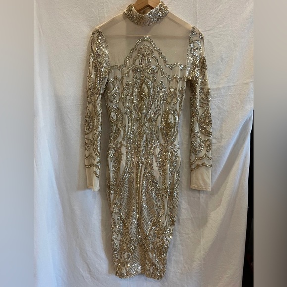 Ladies Fashion Nova Calcy Sequin Mesh Dress - Picture 2 of 4